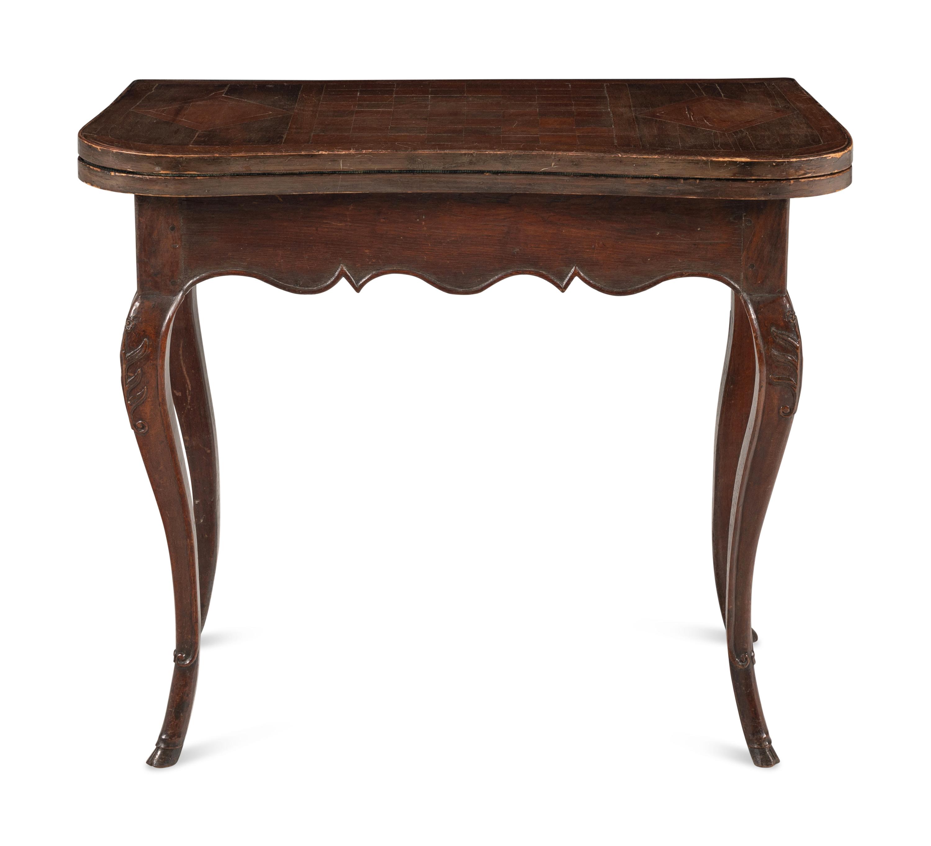 A French Provincial Parquetry Flip-Top Game Table