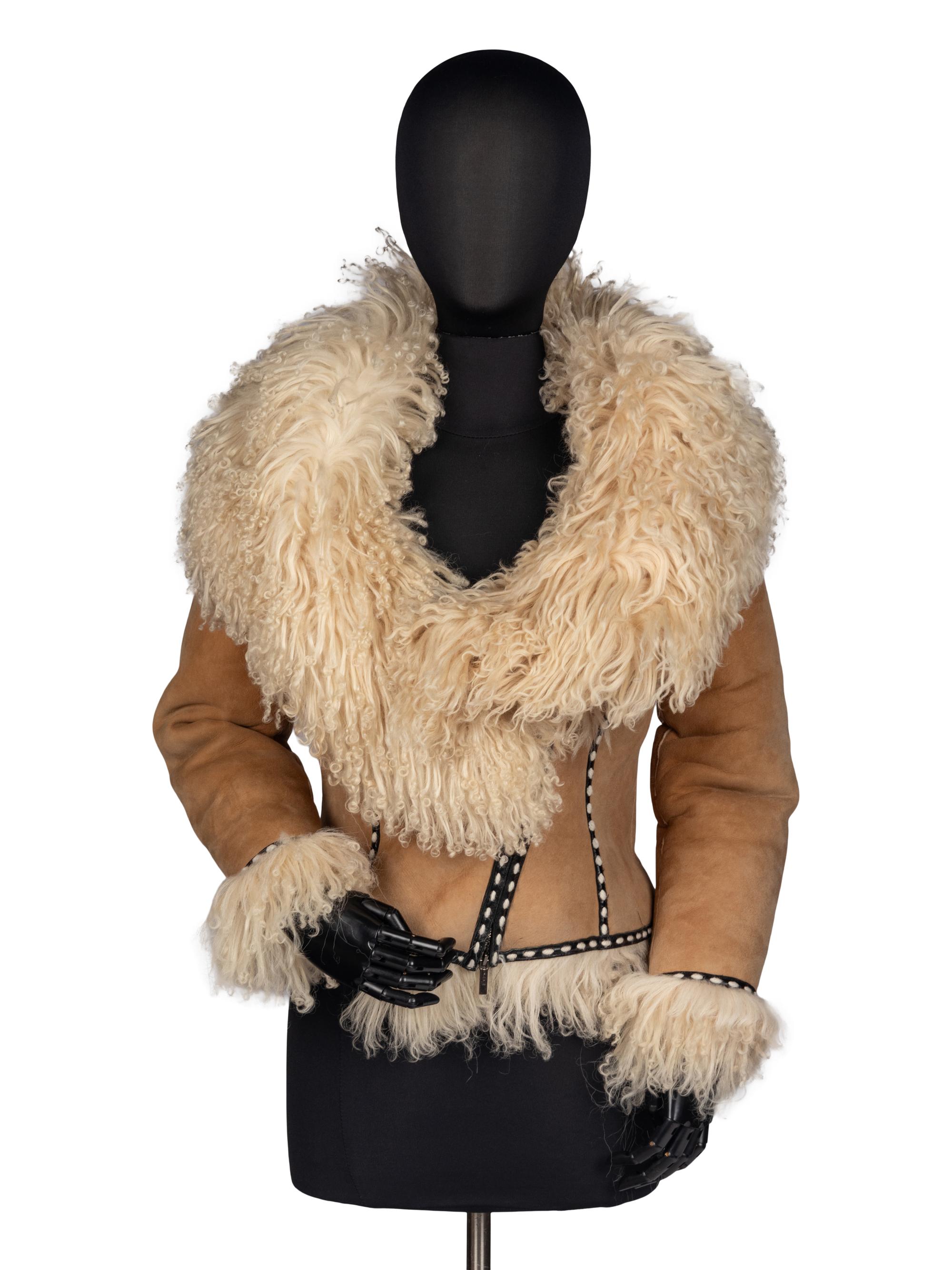 Fendi Mongolian Lamb Cropped Jacket