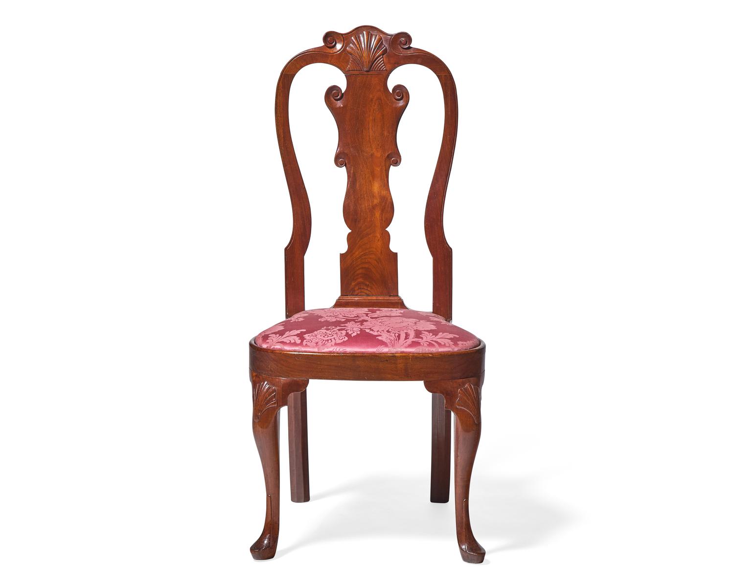 A Queen Anne Carved Walnut Compass-Seat Side Chair