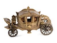 A Silvered and Giltwood Model of a Coach