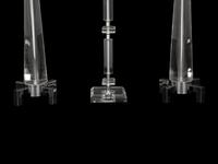 A Pair of Acrylic and Chrome Table Lamps and Another Single Table Lamp