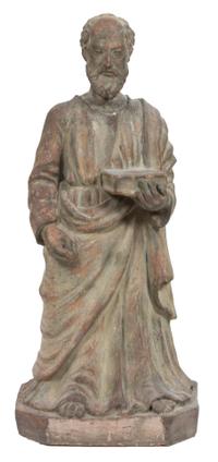 A Continental Terracotta Figure of a Saint Height 30 inches. — 18TH CENTURY
