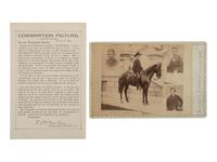 [LINCOLN ASSASSINATION]. Composite photograph with document signed by Lt. Luther B. Baker, the detective involved in the capture of John Wilkes Booth.