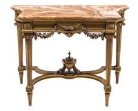 A Louis XVI Style Giltwood Console Table Height 31 1/4 x width 41 1/2 x depth 18 1/2 inches. — 19TH/20TH CENTURY