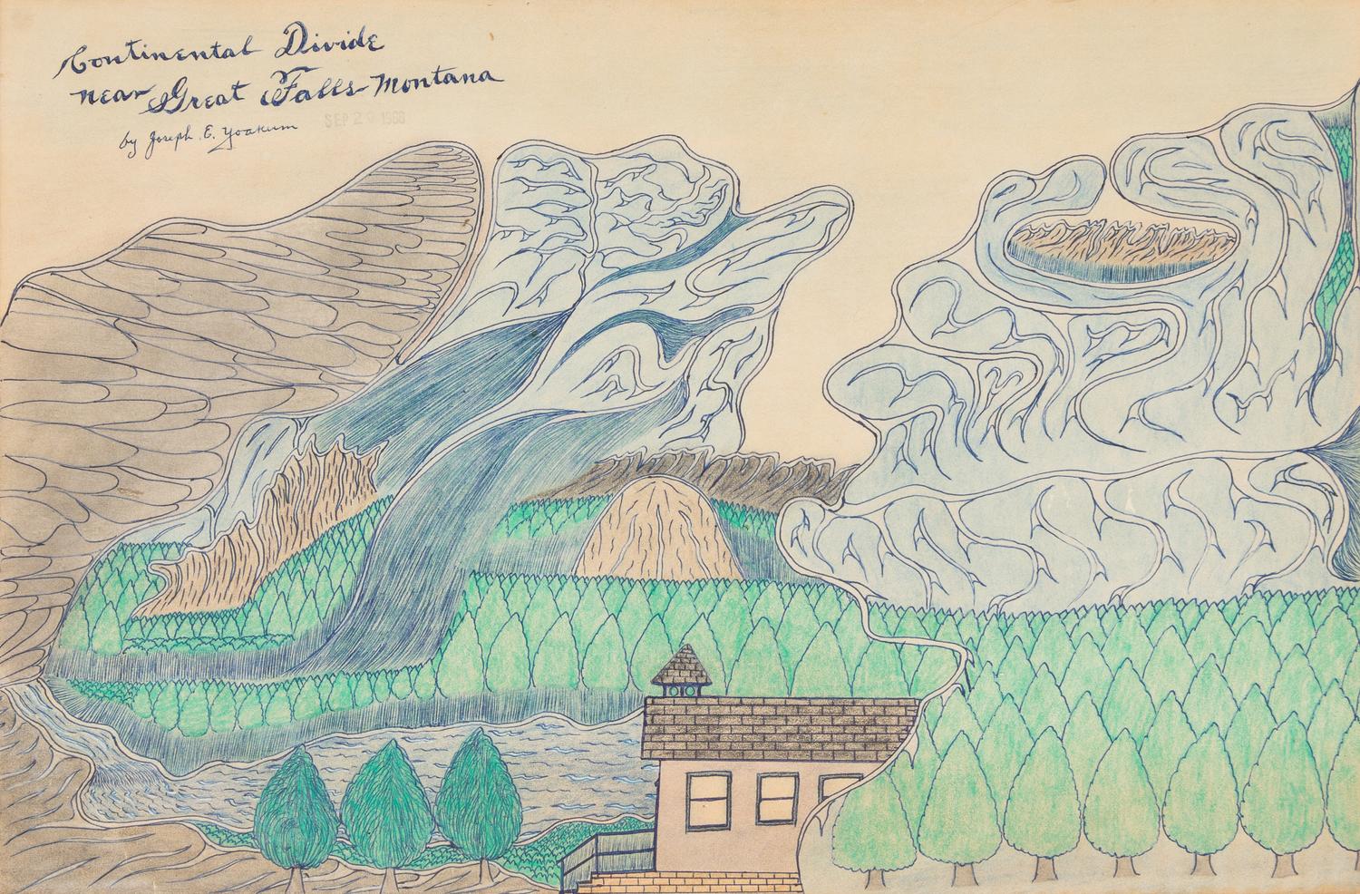 Joseph Yoakum, (American, 1886-1972), Continental Divide near Great Falls Montana, 1966
