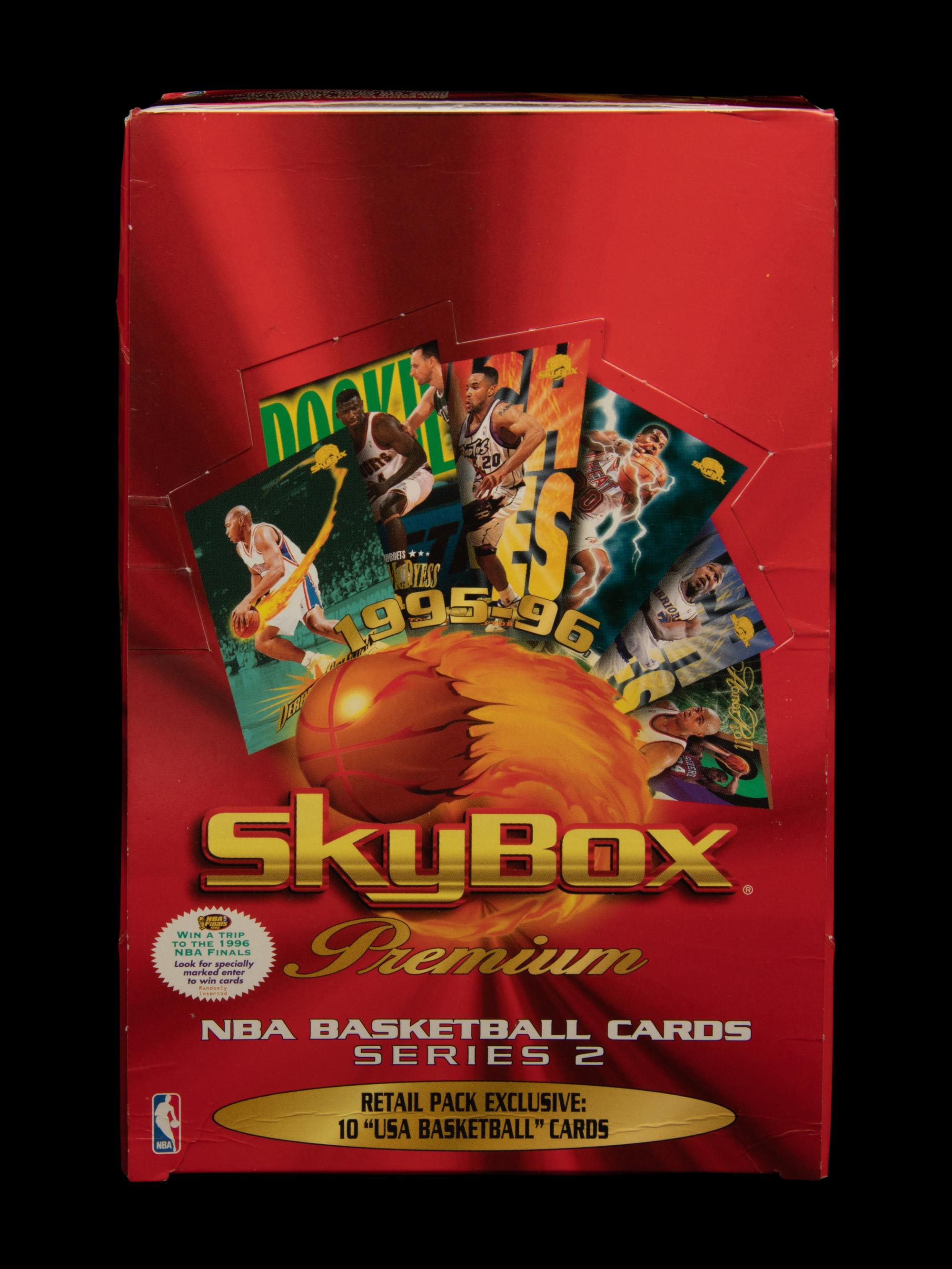 A Retail Box of 1995-96 Skybox Premium Series 2 Basketball Cards