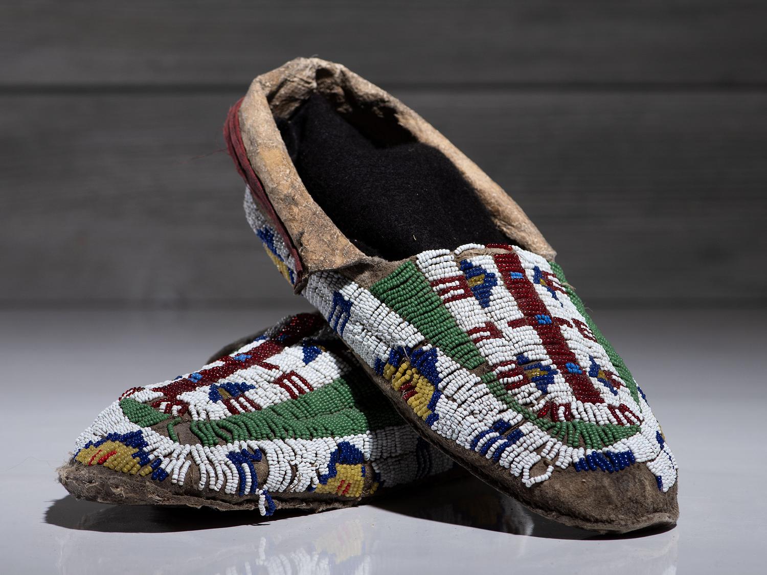 Sioux Beaded Hide Moccasins