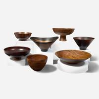 Bob Stocksdale (American, 1913-2003) Group of Seven Turned Wood Bowls and Vessels, USA, circa 1980s