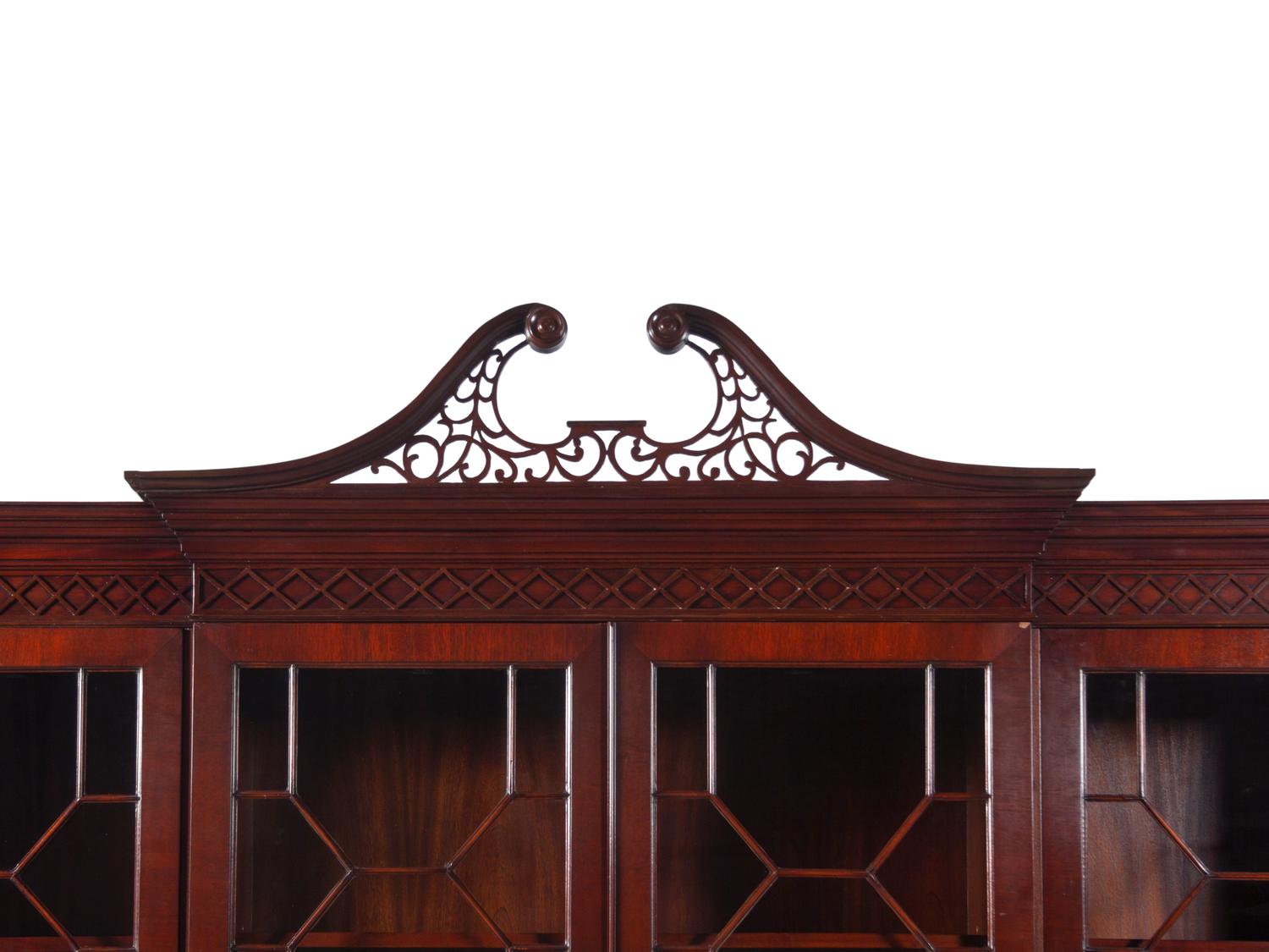 A George III Style Mahogany Breakfront Bookcase