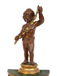 A French Carved Wood Putti Wall Mount — 20TH CENTURY