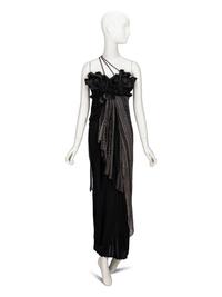 Zandra Rhodes, Black Painted Silk Evening Dress