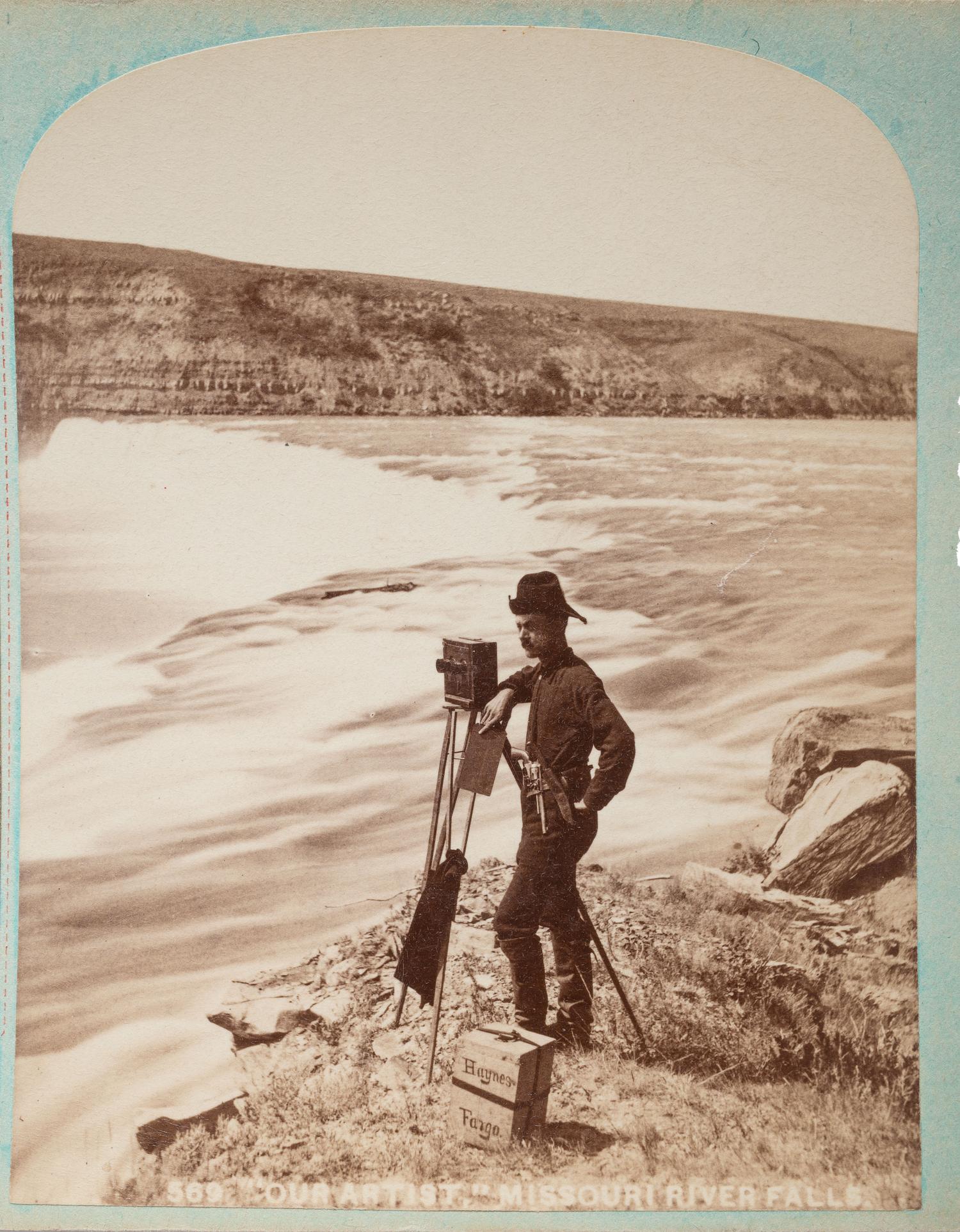 HAYNES, Frank J. (1853-1921), photographer. A group of 7 stereoviews highlighted by two self portraits of Haynes with his camera.