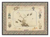 Three Chinese Embroidered Silk Panels — 19TH CENTURY