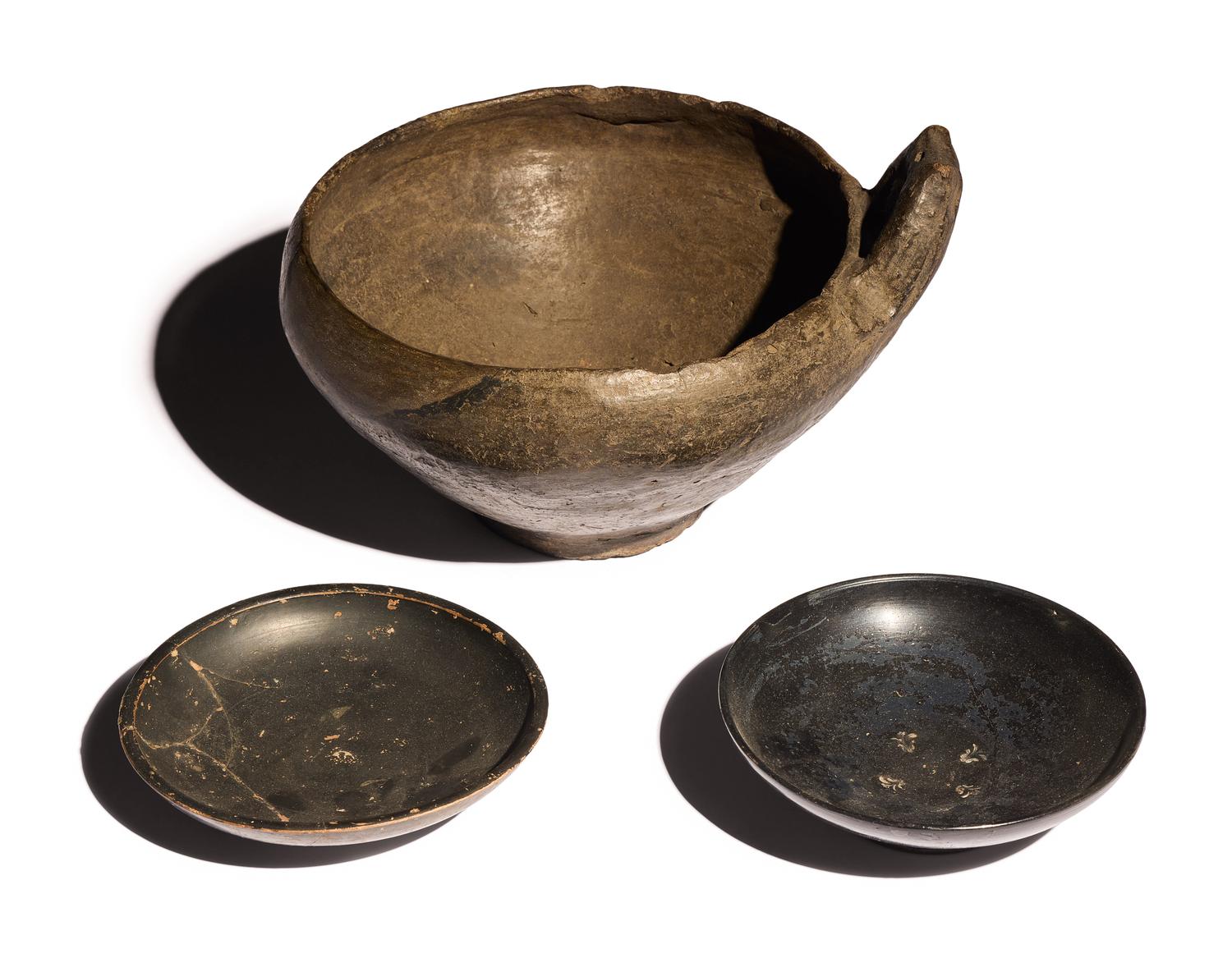 Three South Italian Black-Glazed Vessels