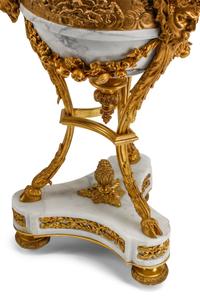 A Pair of Louis XV Style Gilt Bronze and Marble Seven-Light Candelabra