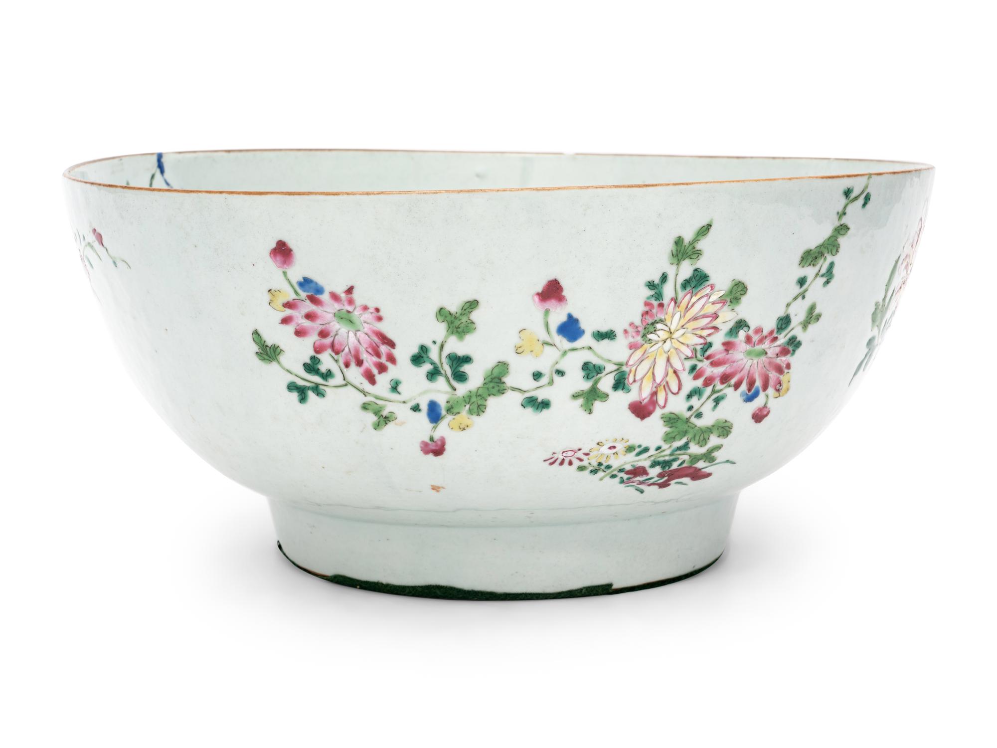 A Chinese Export Porcelain Punch Bowl