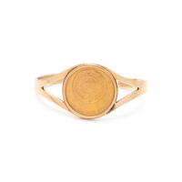 YELLOW GOLD AND MEXICAN 20 PESOS COIN CUFF BRACELET