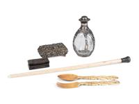 A Group of Carved Bone Articles and Snuff Boxes