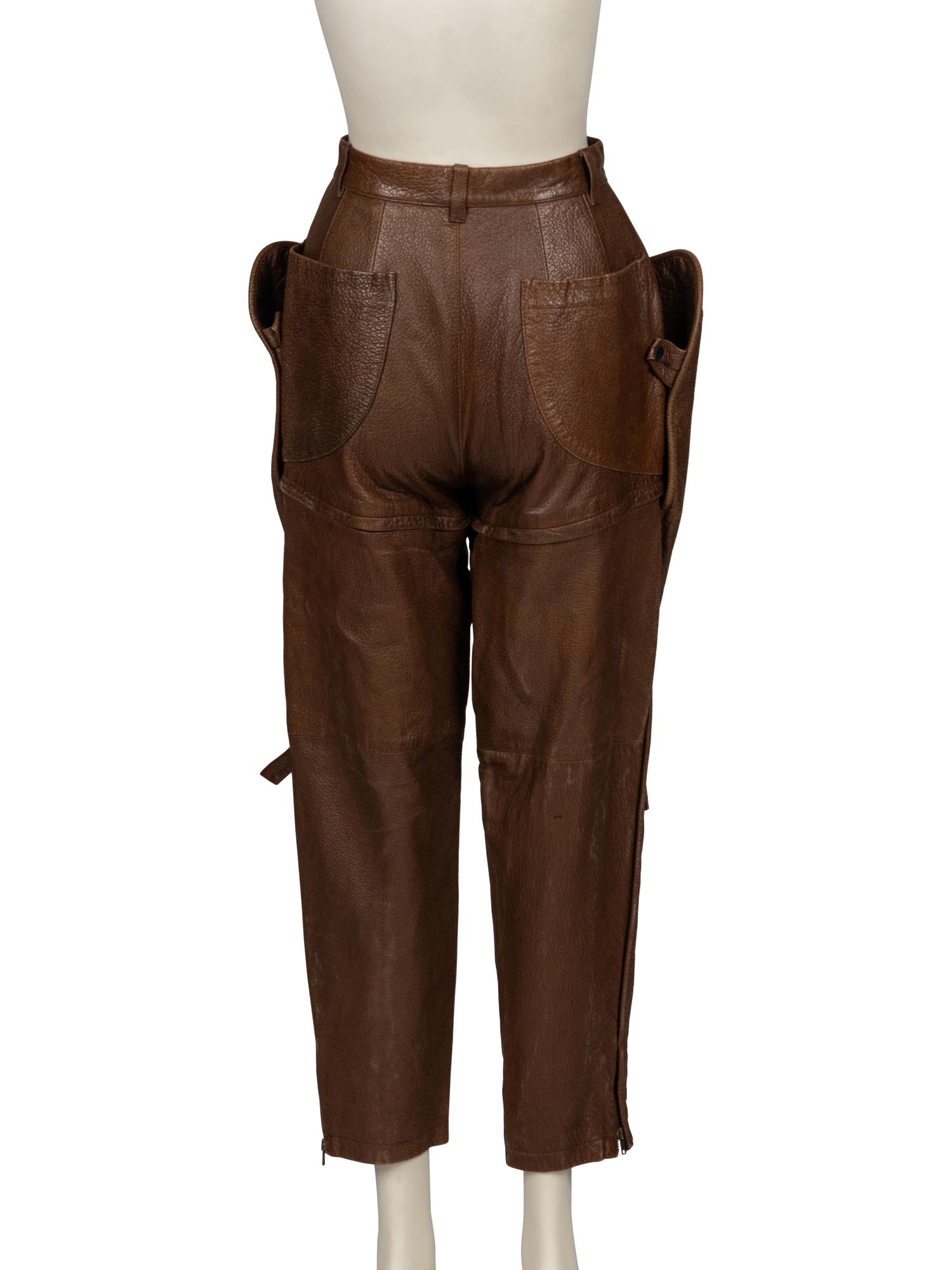 Issey Miyake, Convertible Leather Pants/Shorts, 1980's