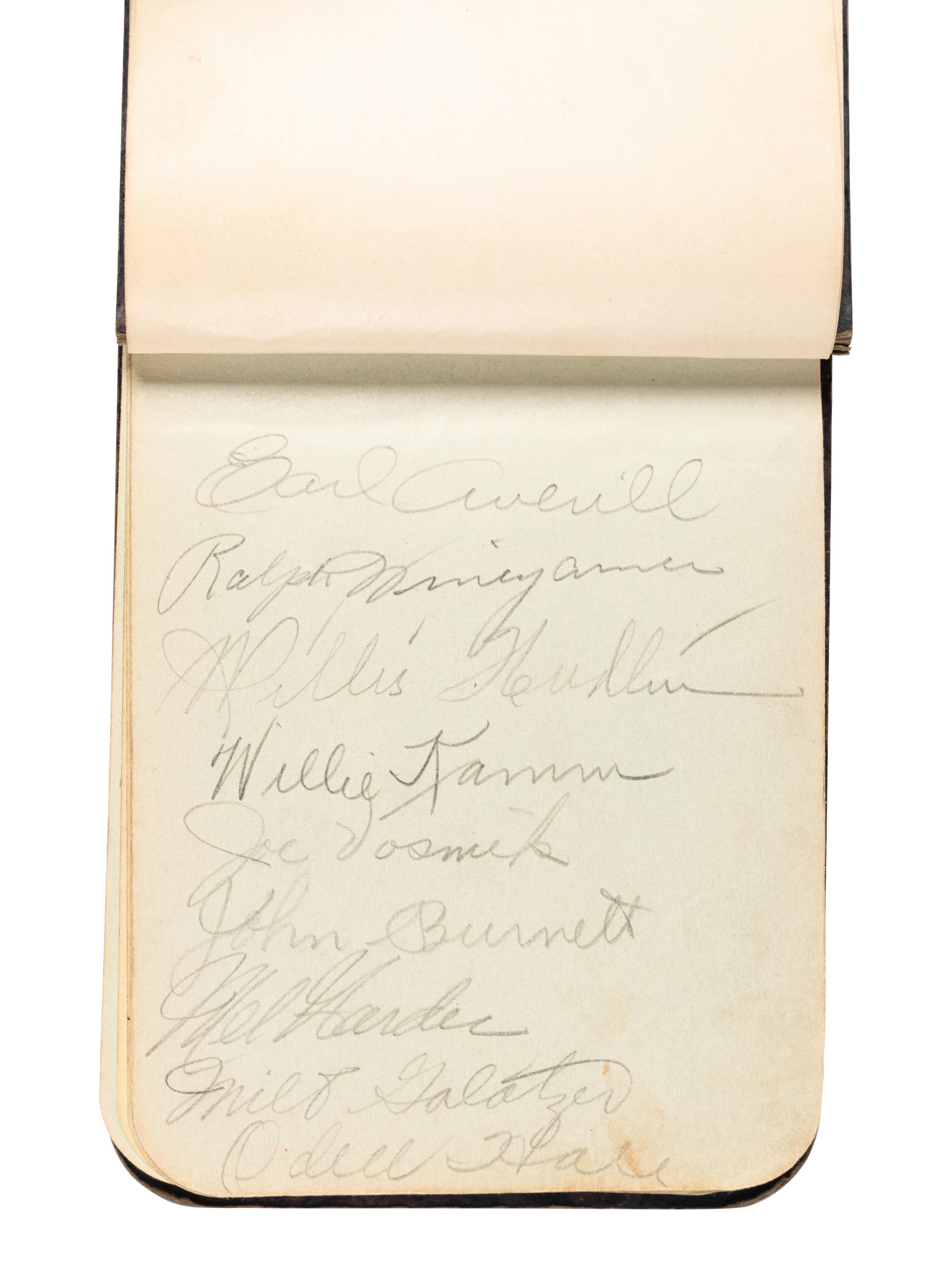 A 1930s Multi-Signed Autograph 1930s Baseball Autograph Book Including Jimmie Foxx (Beckett Authentication Services Letter BAS Certified),