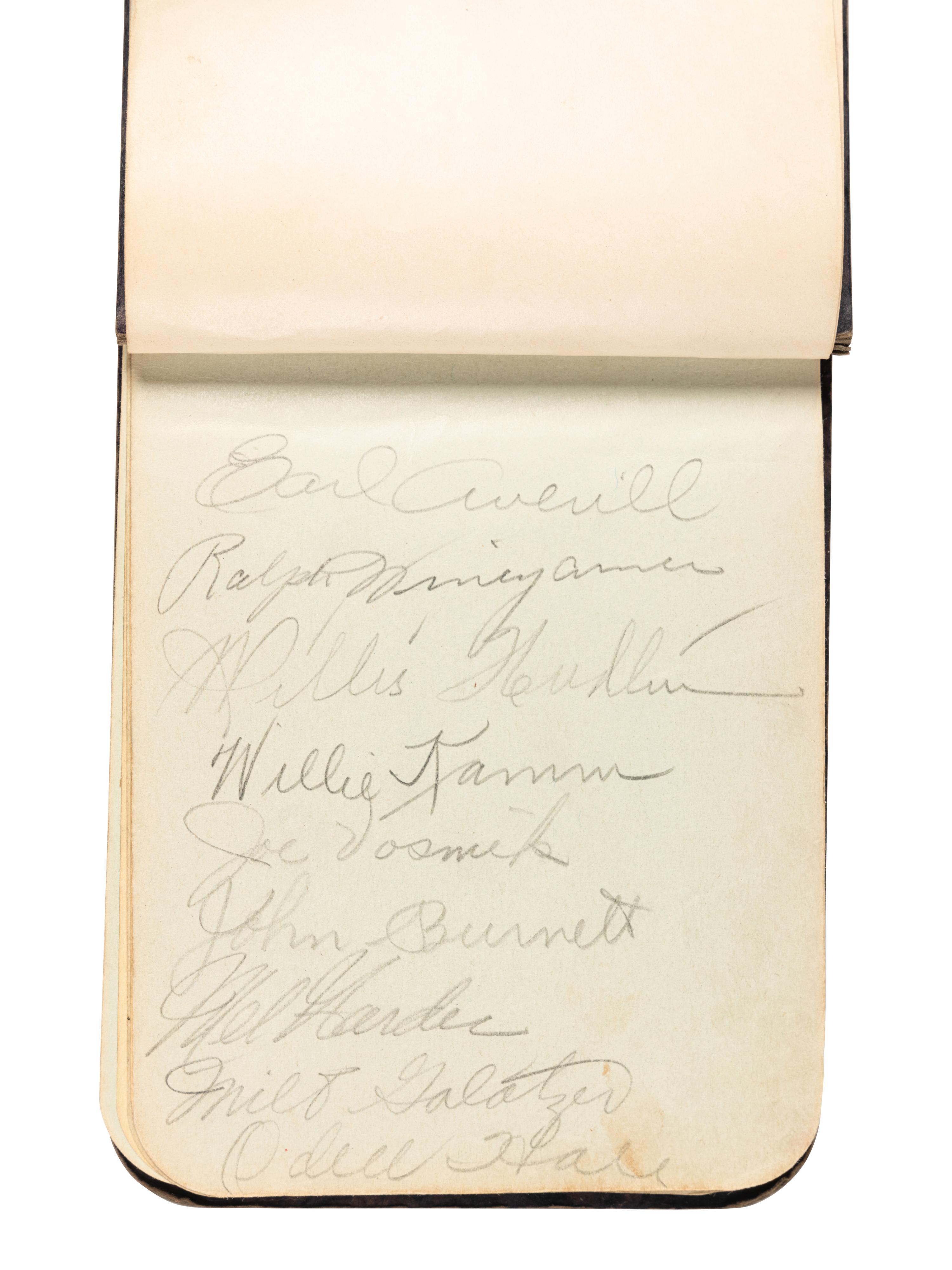 A 1930s Multi-Signed Autograph 1930s Baseball Autograph Book Including Jimmie Foxx (Beckett Authentication Services Letter BAS Certified),