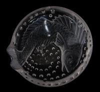 A Lalique Molded and Frosted Glass Ash Receiver Diameter 6 inches.