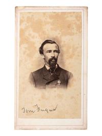 [CIVIL WAR]. MOSES & PIFFET, photographers. Autographed CDV of Confederate artillerist Thomas H. Fuqua, 3rd Company, Washington Artillery of New Orleans, wearing the unit's gold pin on his jacket. New Orleans, LA: ca 1864-1865.