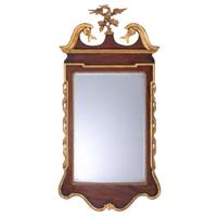 A Chippendale Carved and Parcel-Gilt Mahogany Looking Glass
