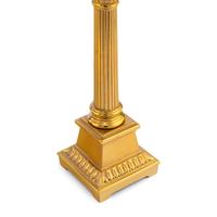 A Pair of Gilt Metal Corinthian Columnar Table Lamps