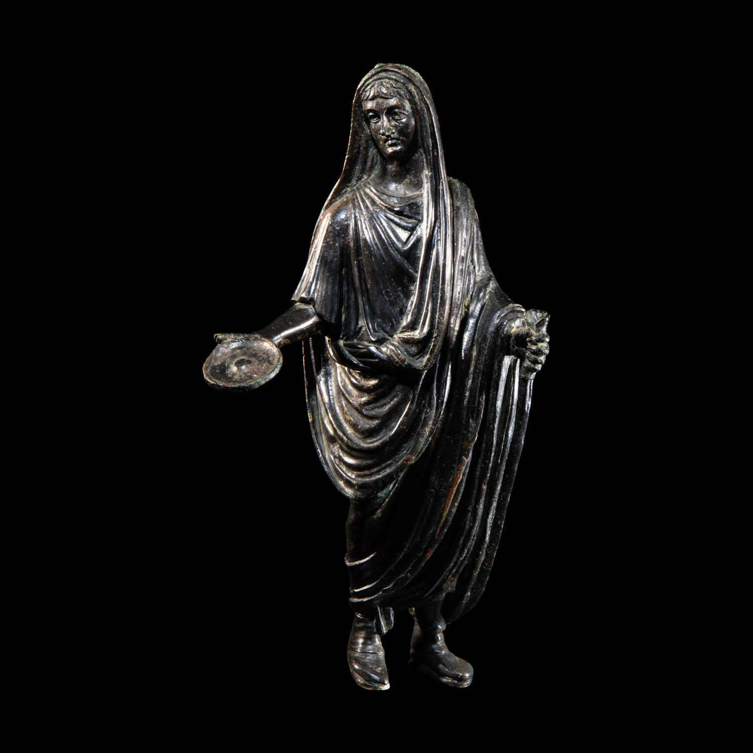 A Roman Bronze Togatus