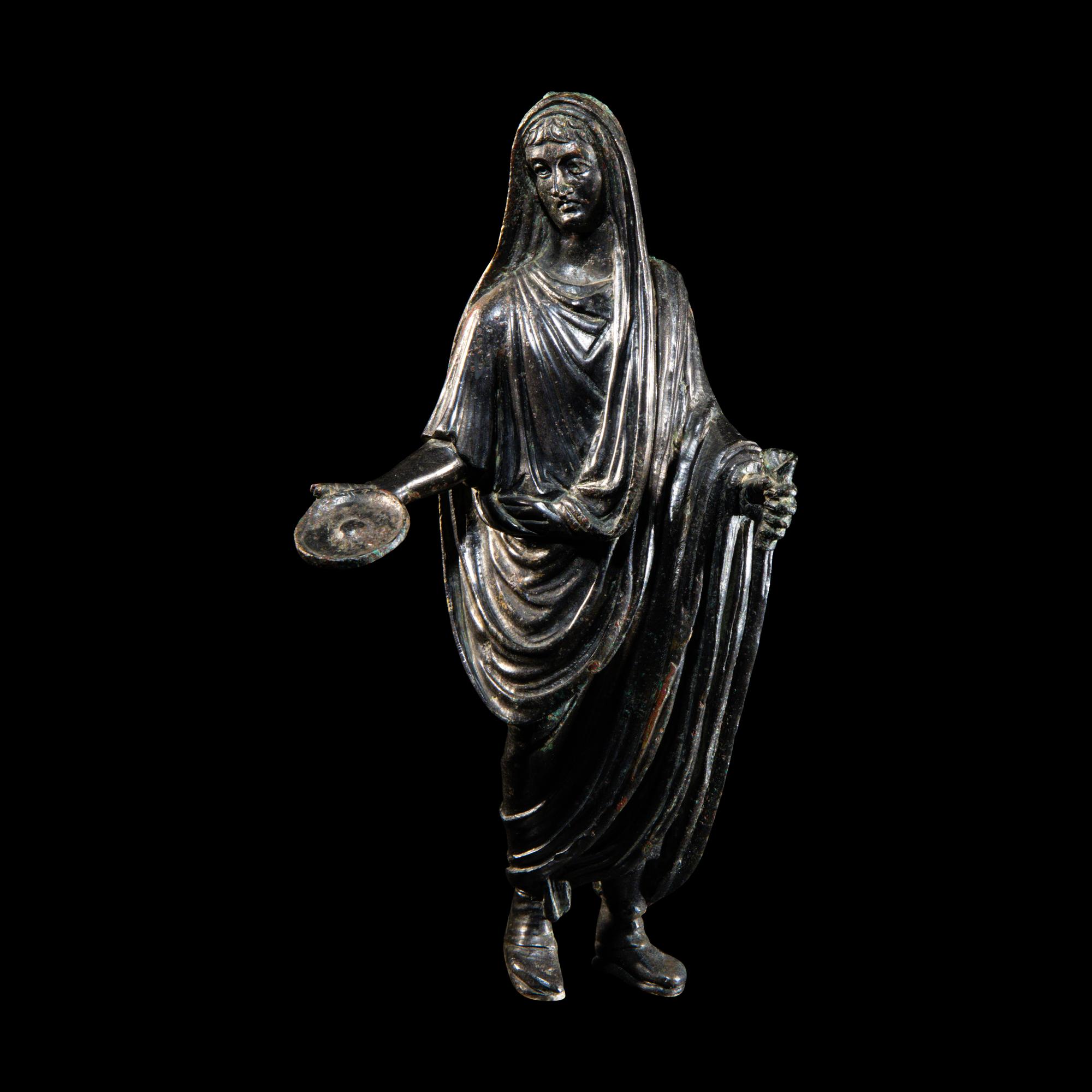 A Roman Bronze Togatus