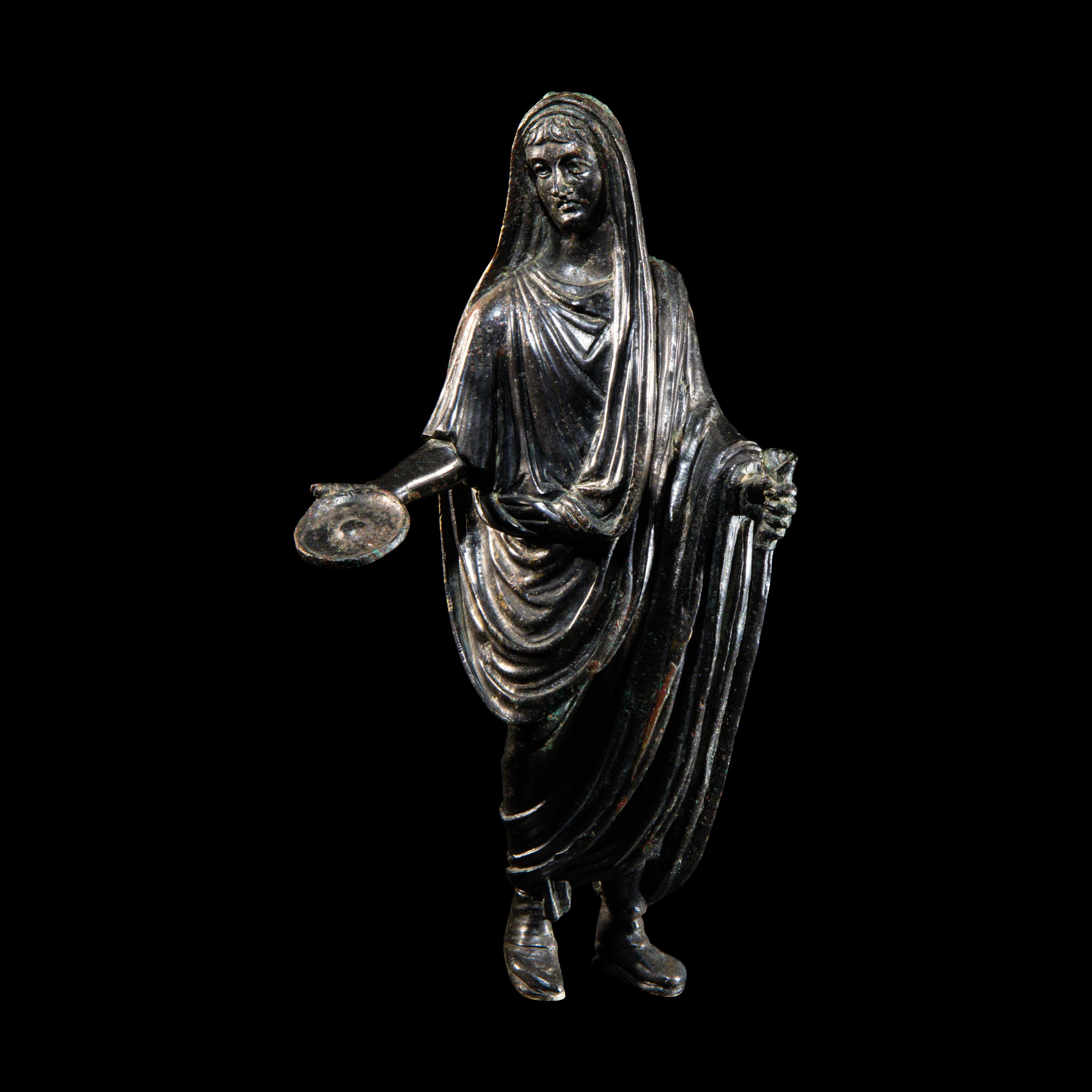 A Roman Bronze Togatus