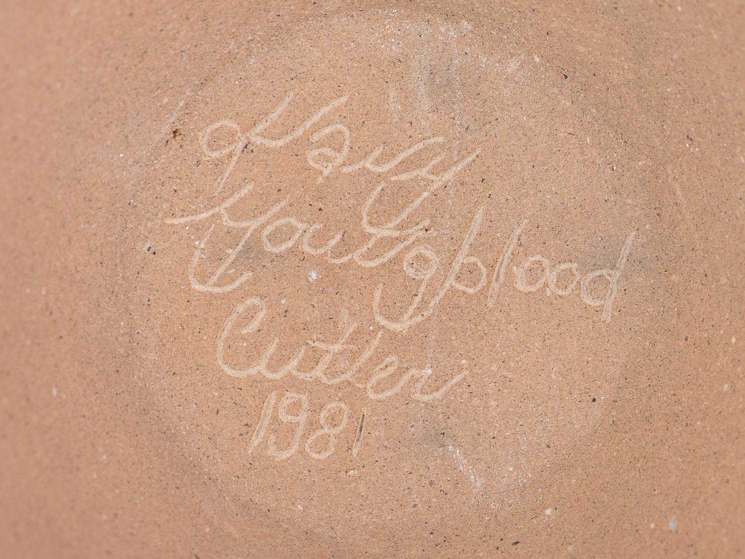 Miniature Carved Red and Buff Pottery Jar, 1981