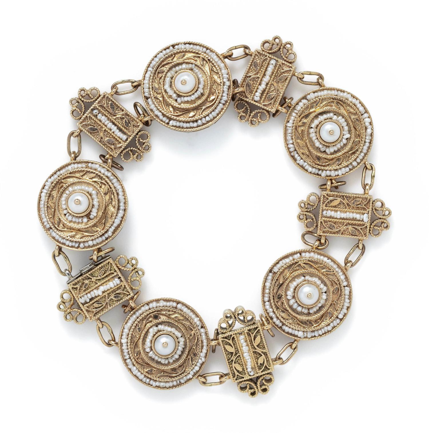 ROSE GOLD AND CULTURED PEARL BRACELET