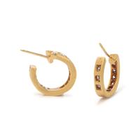 DIAMOND AND YELLOW GOLD HOOP EARRINGS
