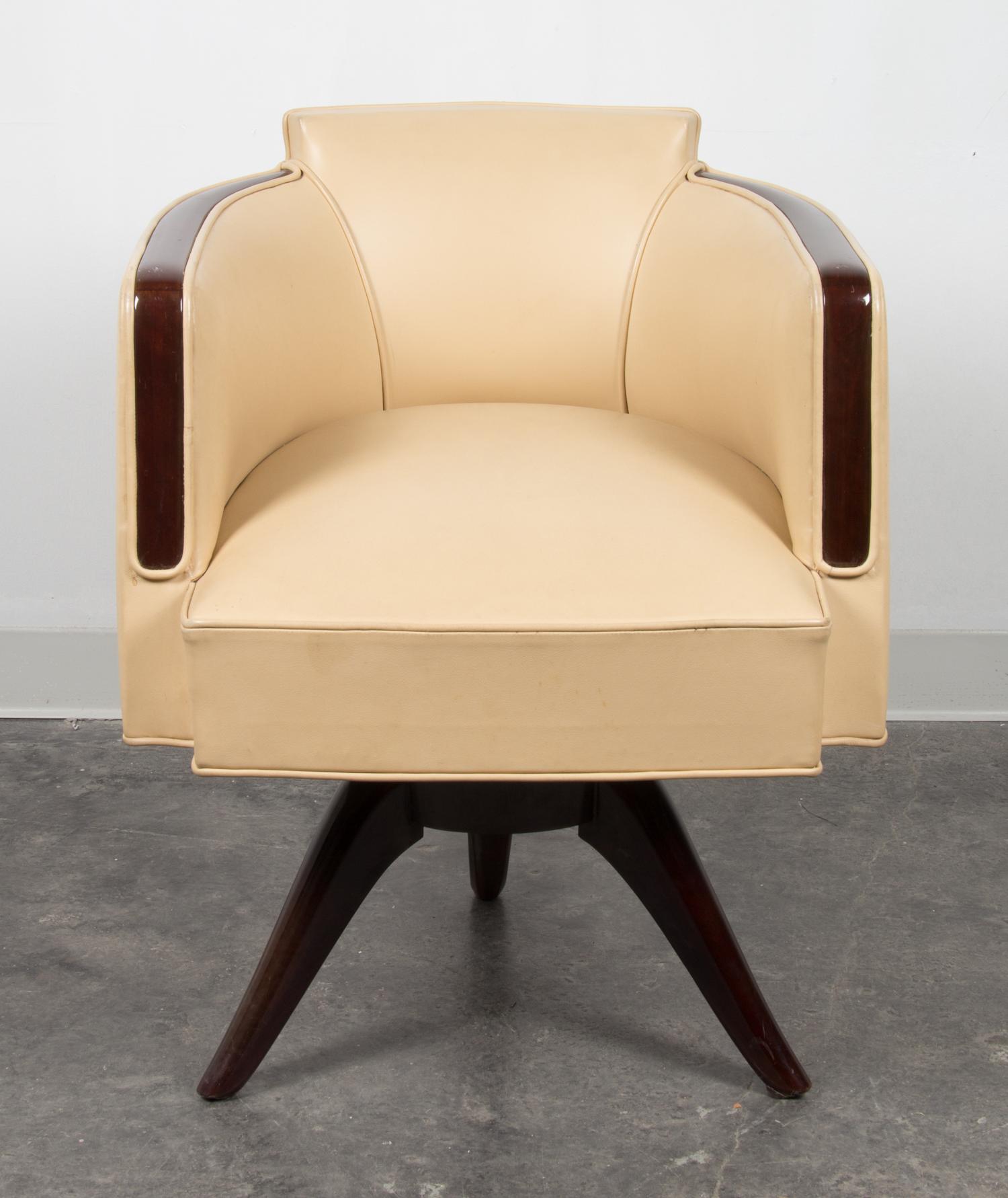 An Art Deco Style Armchair Height 29 1/2 x width 23 3/8 x depth 23 inches. — 20TH CENTURY