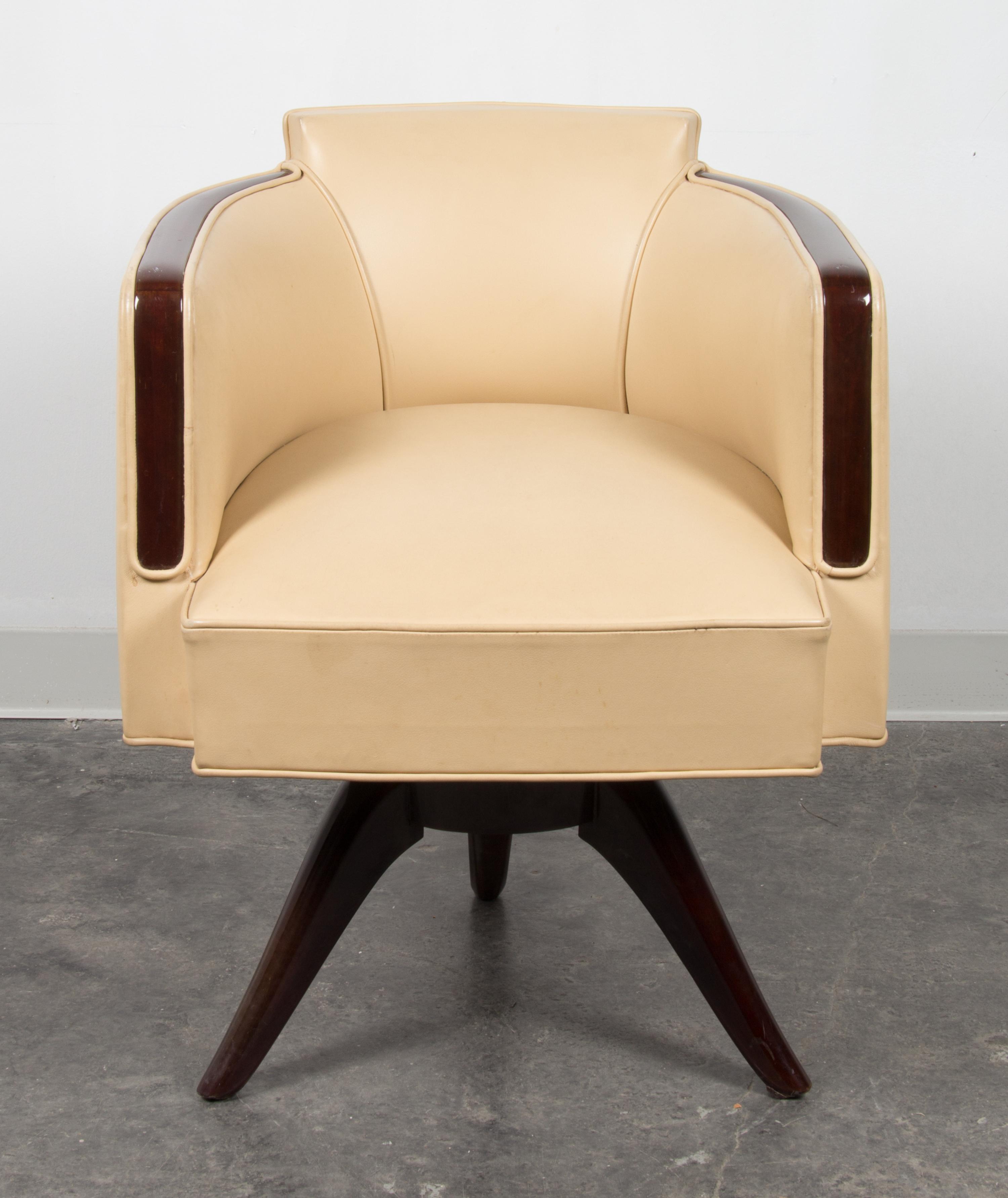 An Art Deco Style Armchair Height 29 1/2 x width 23 3/8 x depth 23 inches. — 20TH CENTURY