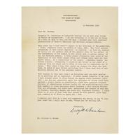 [Presidential] Eisenhower, Dwight D. Typed Letter, signed