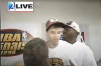 An Exceptionally Rare 1996 NBA Finals Chicago Bulls Team Signed Autograph Locker Room Sign Including Michael Jordan (Bulls Letter and Beckett Authentication Letter BAS Services Certified)
