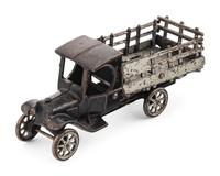 Two Arcade Cast Iron Flat Bed Trucks
