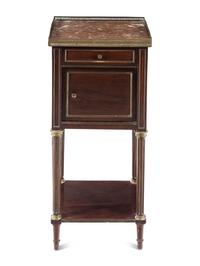 A Louis XVI Style Kingwood Marble-Top Cabinet
