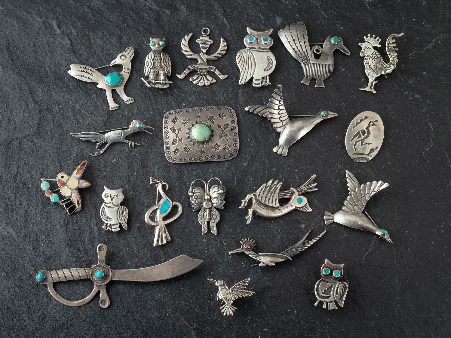 Navajo and Zuni Silver Pins