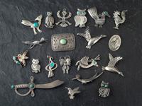 Navajo and Zuni Silver Pins