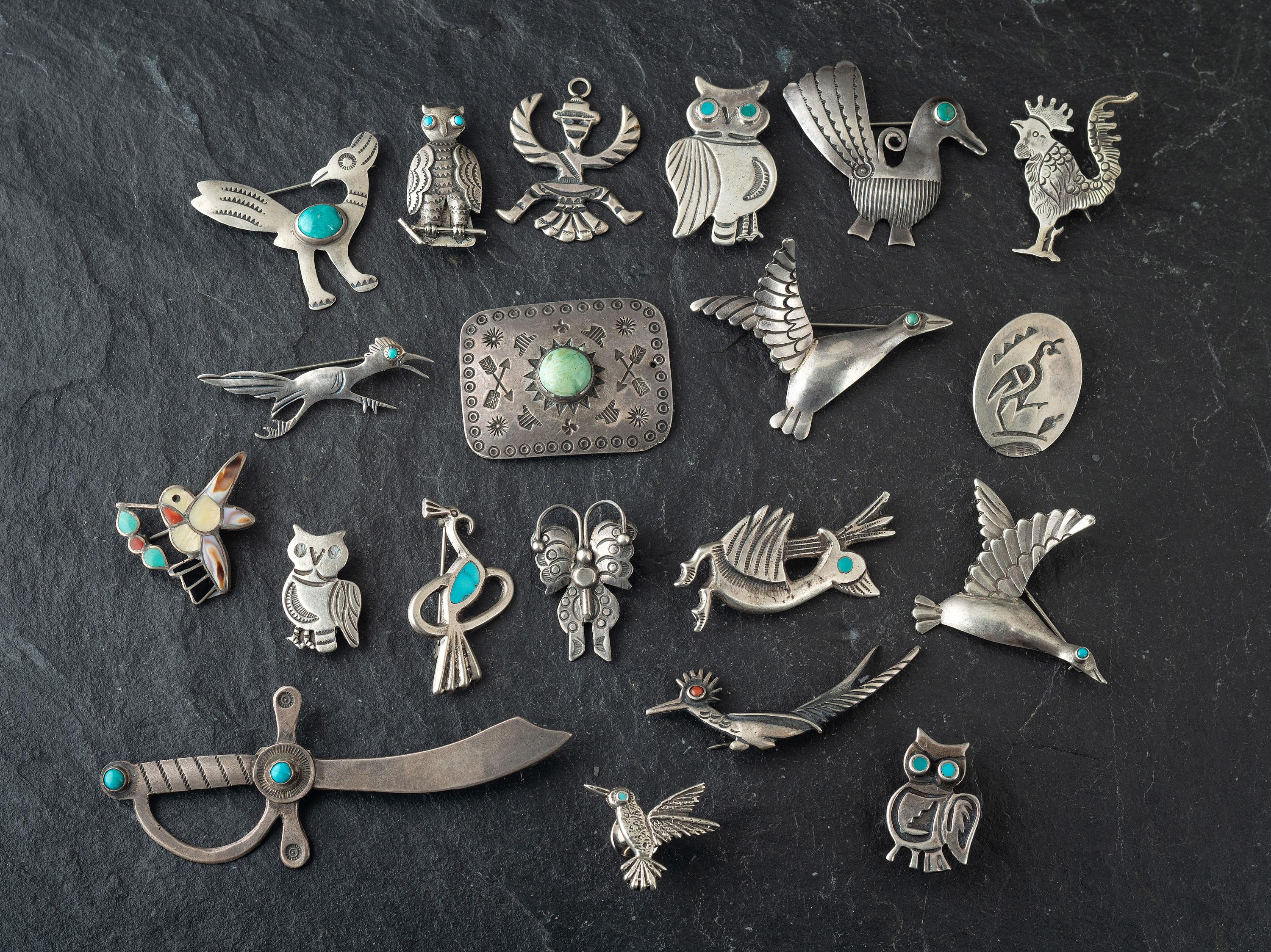 Navajo and Zuni Silver Pins