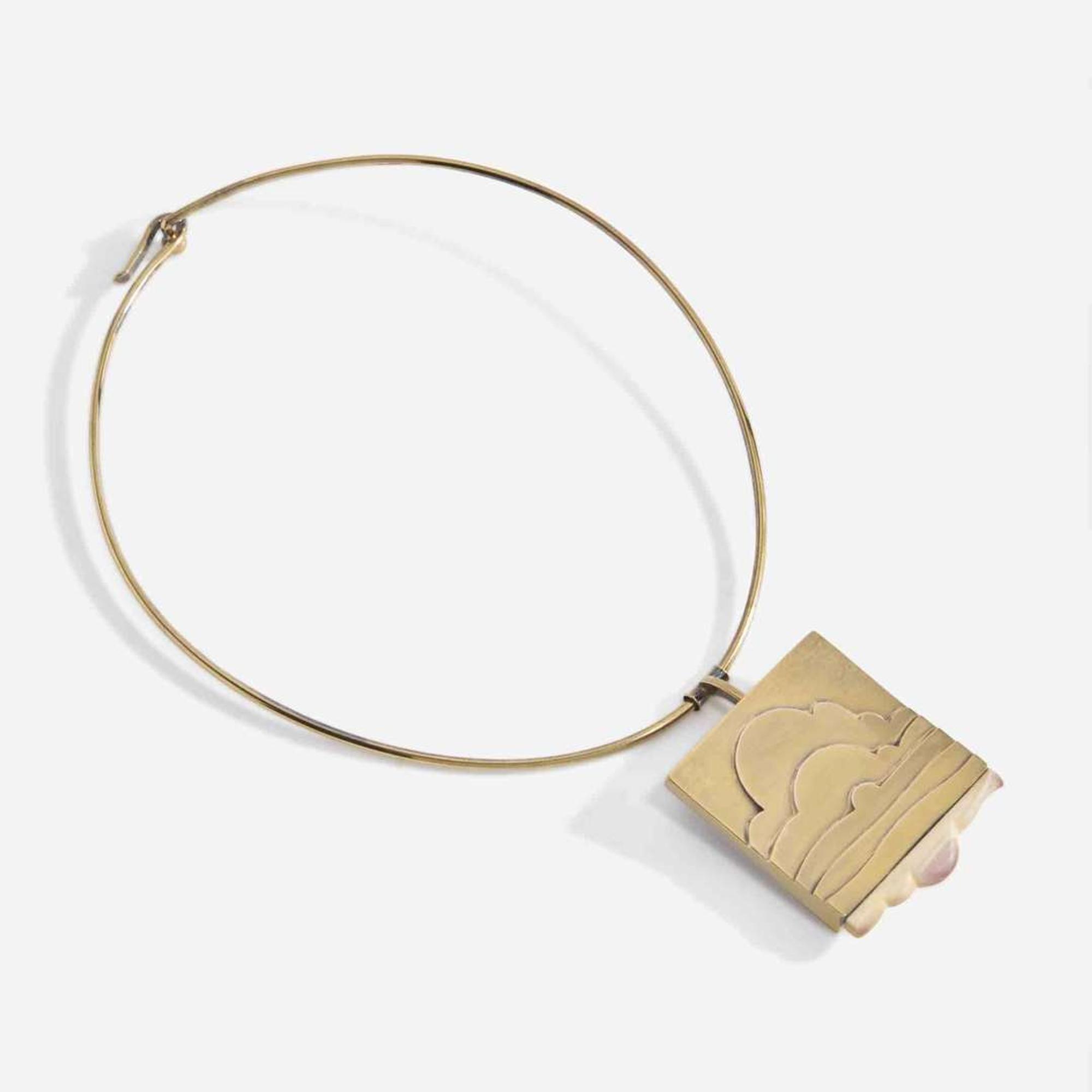 Olaf Skoogfors (American, 1930-1975) Vermeil Cloud Pendant Necklace and Brooch, USA, 1973