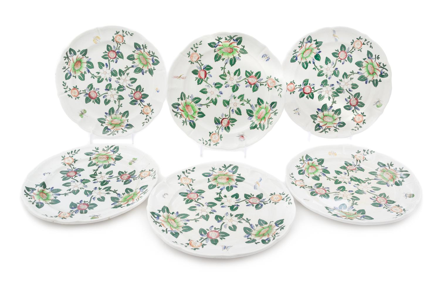 A Set of Six Italian Stoneware Plates Diameter 9 7/8 inches. — 20TH CENTURY