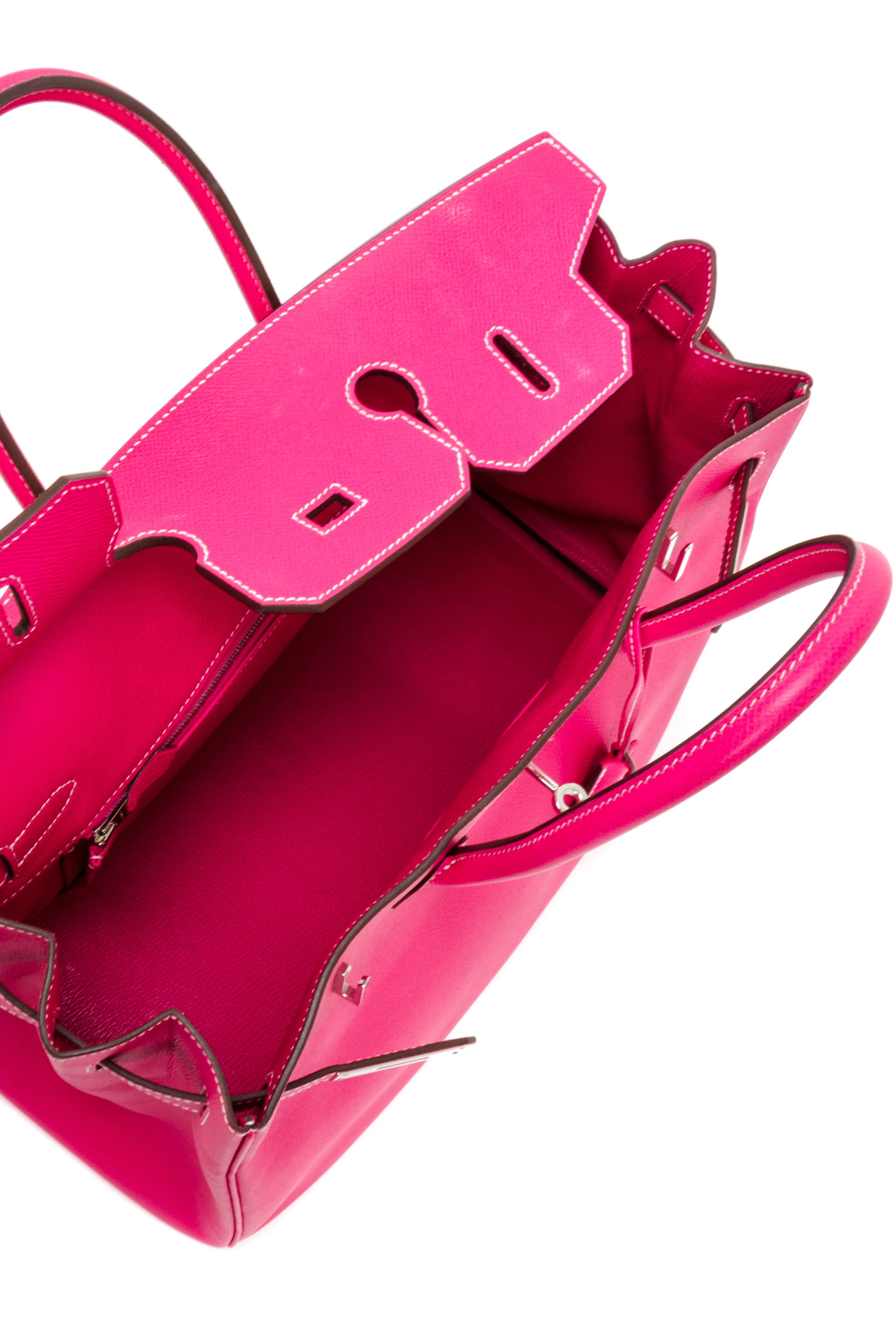 An Hermes Rose Tyrien Candy 35cm Birkin Handbag, 14" x 10" x 7".