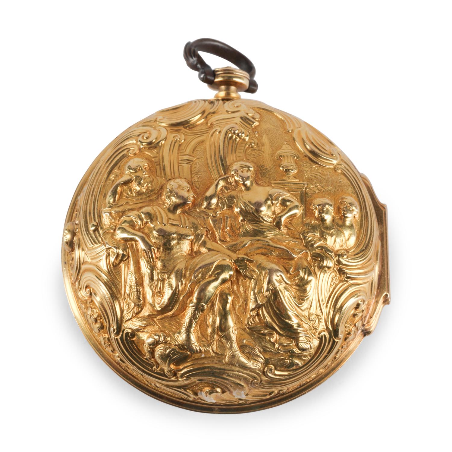 An English Gold and Repoussè Gold Cased Pocket Watch