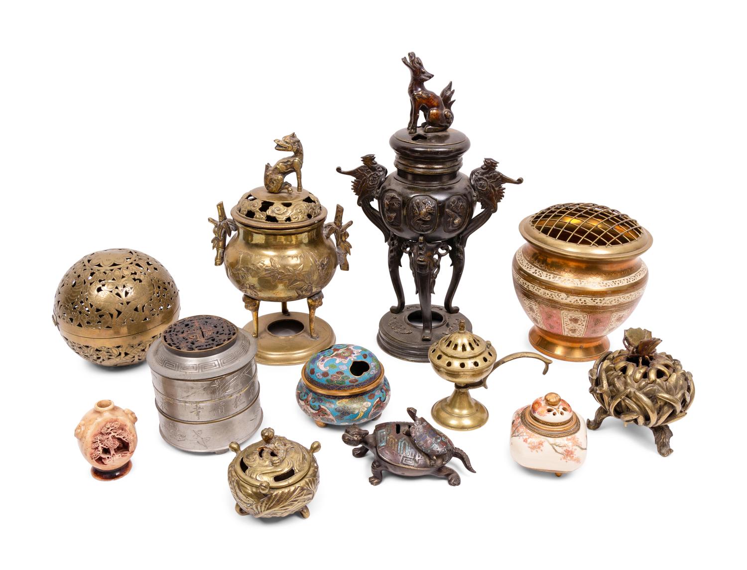 A Group of Chinese and Japanese Incense Burners