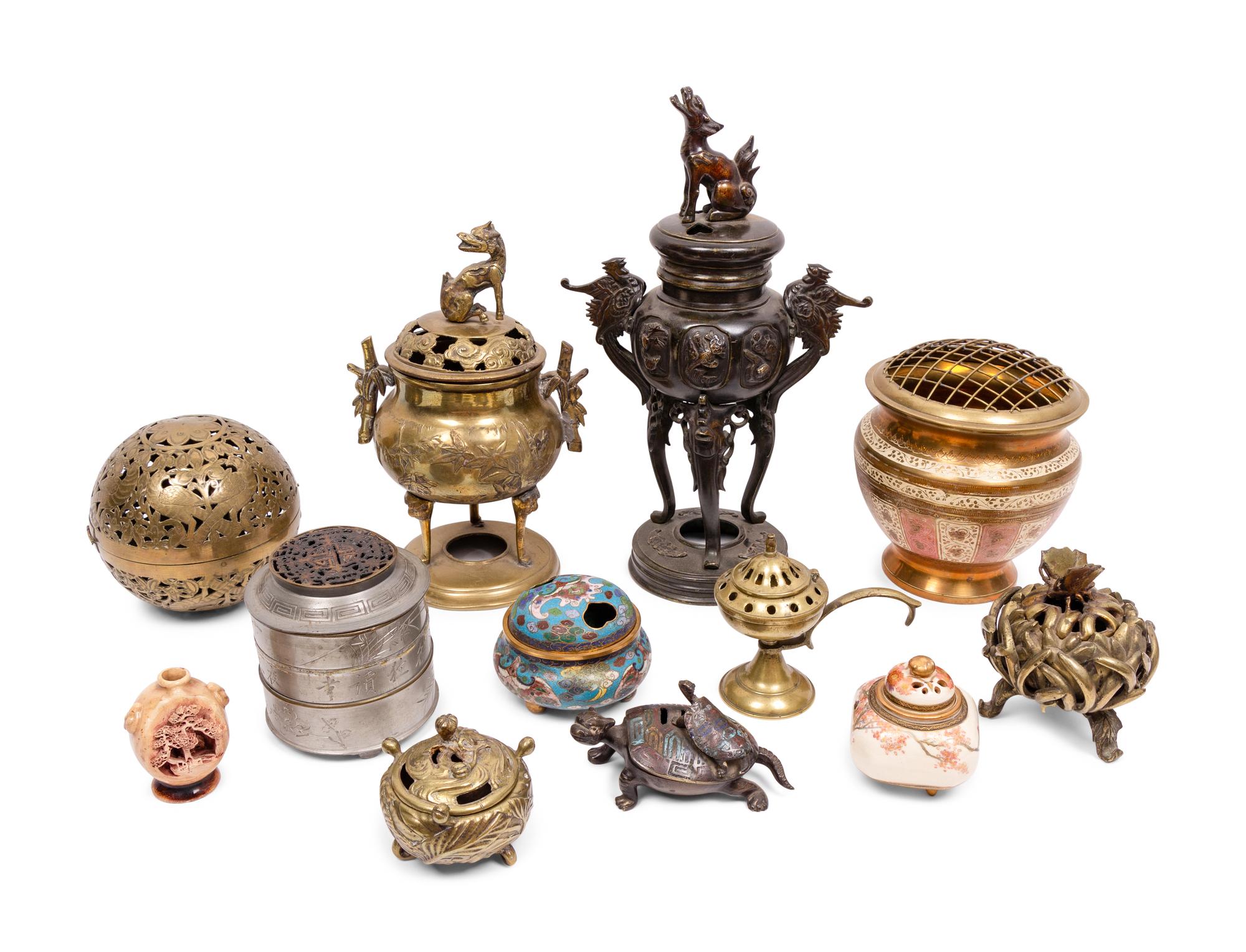 A Group of Chinese and Japanese Incense Burners
